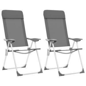 CCLIFE Set 2 pz sedie in Alluminio sedie Pieghevoli Impermeabile e Resistente al Sole Dimensione:2pz-Set Colore:Grigio Chiaro 