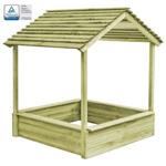 vidaXL Casetta da Giardino con Sabbiera 128x120x145cm in Legno di Pino