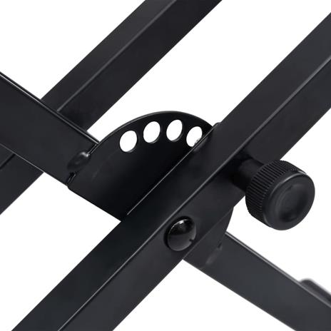 vidaXL Supporto per Tastiera Musicale a Doppia Staffa a X Nero - 3