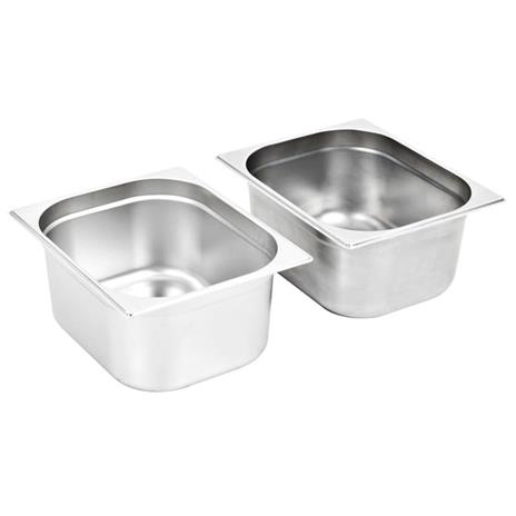 vidaXL Contenitori Gastronorm 2 pz GN 1/2 150 mm in Acciaio Inox - 2