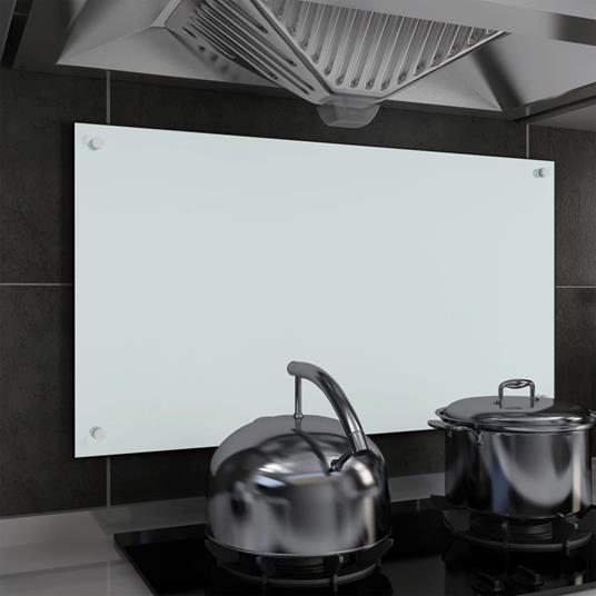 vidaXL Paraschizzi per Cucina Bianco 90x50 cm in Vetro Temperato - vidaXL -  Idee regalo