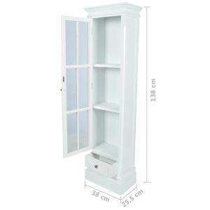 vidaXL Armadietto con Libreria Elegante con 3 Scaffali Bianco in Legno - 4