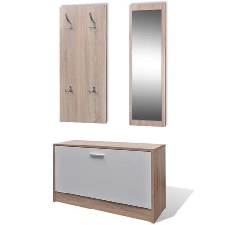 vidaXL Scarpiera in Legno Set 3 in 1 Rovere e Bianco - 2