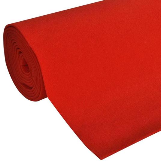 vidaXL Tappeto rosso 1 x 5 m Extra pesante 400 g / m2 - 2