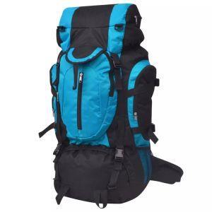 vidaXL Zaino da Escursioni XXL 75 L Nero e Blu