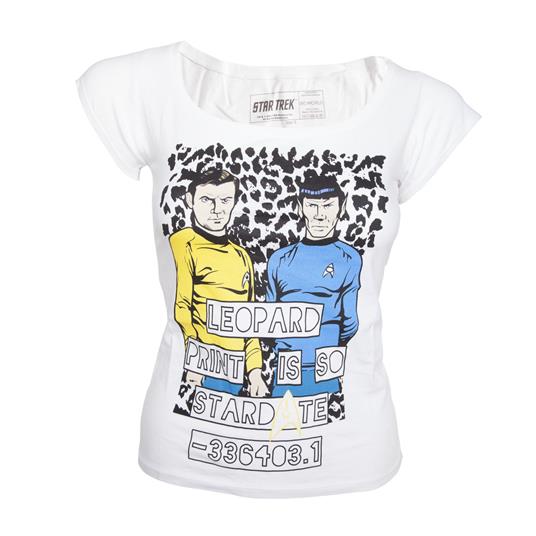 T-Shirt Star Trek. White. Female Leopard Print