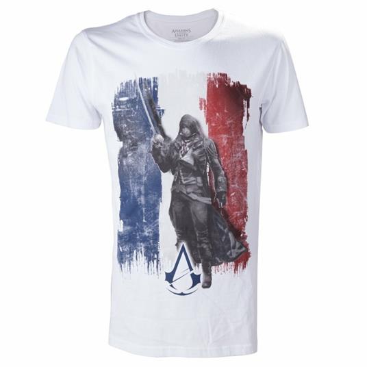 T-Shirt Assassin's Creed Unity White, French Flag With Arno