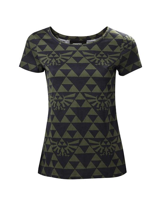 T-Shirt Donna Tg. L Nintendo. Zelda Green Black Hyrule