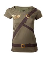 T-Shirt Donna Tg. XL Nintendo. Zelda Link Belt Green