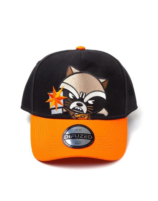 Cappellino Marvel. Kawaii Rocket Racoon Curved Bill Adjustable Black