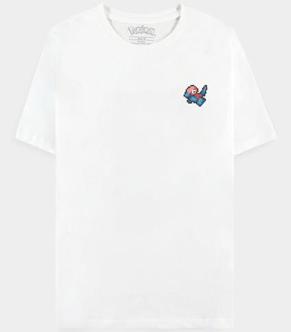 T-Shirt Donna Tg. XL. Pokemon: Pixel Porygon White