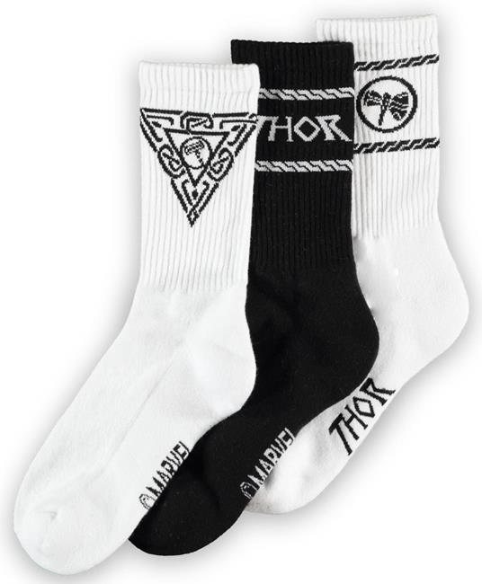 Marvel: Thor Men'S Crew Socks Black (Calzini Unisex Tg. 43/46) (3Pack)