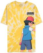 T-Shirt Unisex Tg. S Pokemon: Ash And Pikachu - Digital Printed Yellow