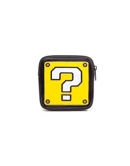Nintendo. Question Mark Shaped Coin Pouch Wallets Zip Around F Yellow