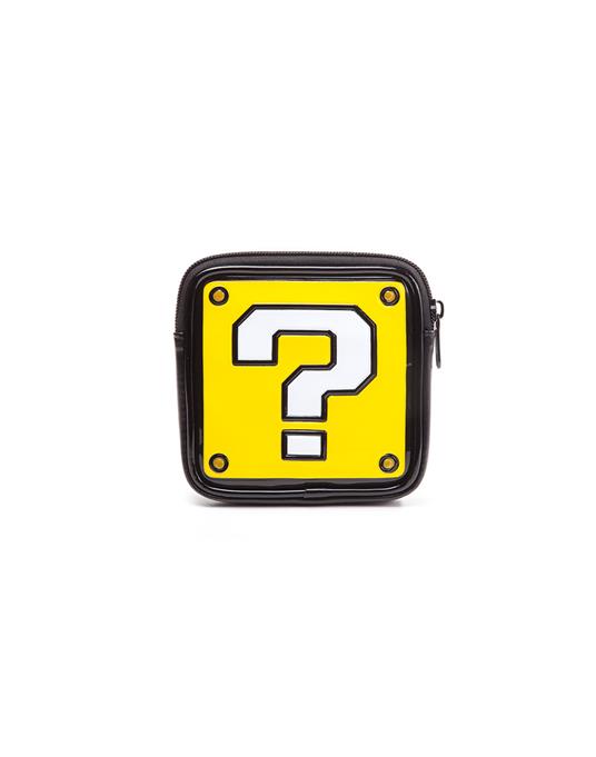 Nintendo. Question Mark Shaped Coin Pouch Wallets Zip Around F Yellow
