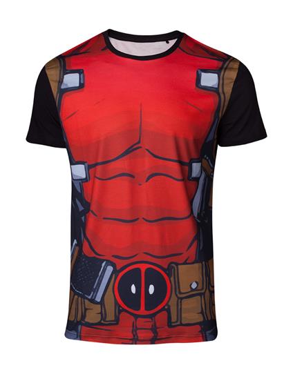 T-Shirt Unisex Tg. L. Deadpool Sublimation Deadpool's Suit Black