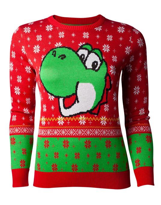 Felpa Donna Tg. XS Nintendo. Super Mario Yoshi Knitted Red