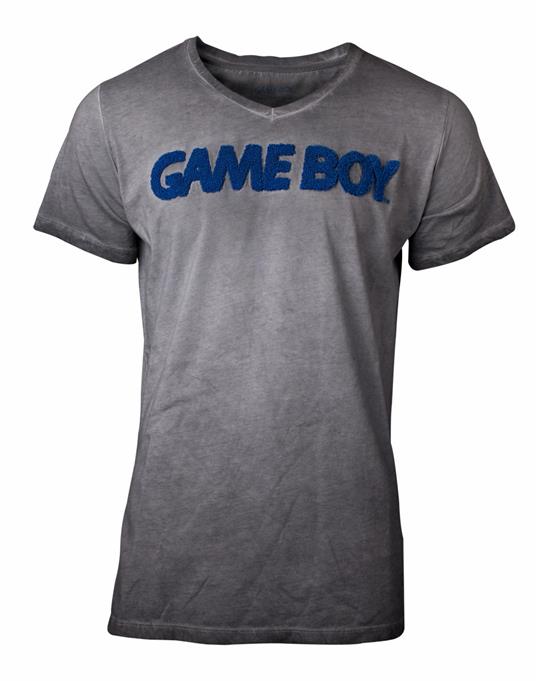 T-Shirt Unisex Tg. XL Nintendo. Acid Washed Gameboy Grey