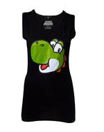 Canotta Donna Tg. S. Nintendo - Super Mario Yoshi Glitter Black