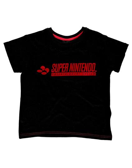 T-Shirt Donna Tg. XL. Nintendo: Super Nintendo Cropped Black