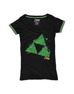 T-Shirt Donna Tg. XL. Zelda: Triforce Splatter Black