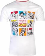 T-Shirt Unisex Tg. M Marvel Comics Retro Character White