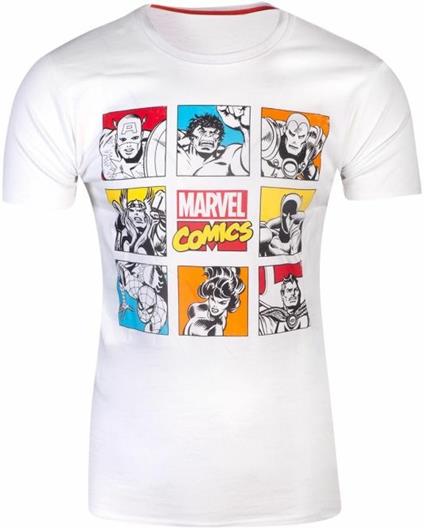 T-Shirt Unisex Tg. XL Marvel Comics Retro Character White