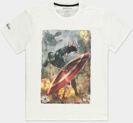 T-Shirt Unisex Tg. 2XL Avengers Captain America White