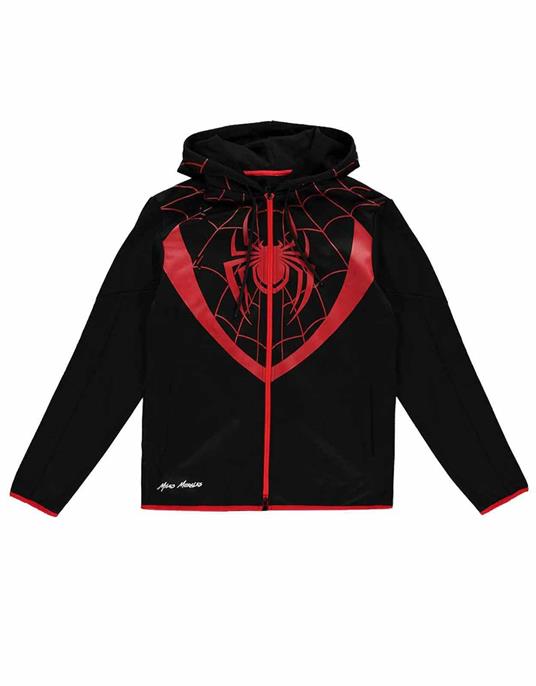 Marvel: Spider-Man - Miles Morales - The New Suit Black (Felpa Con Cappuccio Unisex Tg. XL)