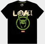 T-Shirt Unisex Tg. S Marvel Loki Logo Badge Black