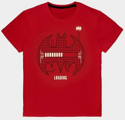 T-Shirt Unisex Tg. S Dc Comics Batman Grid Logo Red