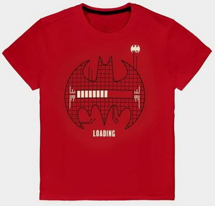 T-Shirt Unisex Tg. L Dc Comics Batman Grid Logo Red