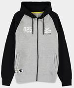 Felpa Con Cappuccio Unisex Tg. M. Pokemon: Pika 025 Zipper Grey