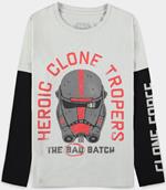 Star Wars: The Bad Batch - Hunter - Double Sleeved T-Shirt - 122/128 Short Sleeved T-Shirts M Grey