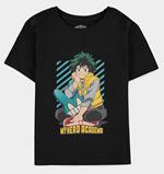 T-Shirt Bambino Tg. 122/128. My Hero Academia - Izuku Midoriya Black