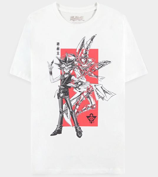 T-Shirt Unisex Tg. 2XL. Yu-Gi-Oh!: Yami Yugi & Dark Magician White