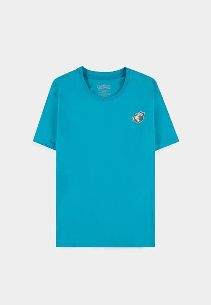 T-Shirt Unisex Tg. 2XL. Pokemon: Pixel Snorlax Blue