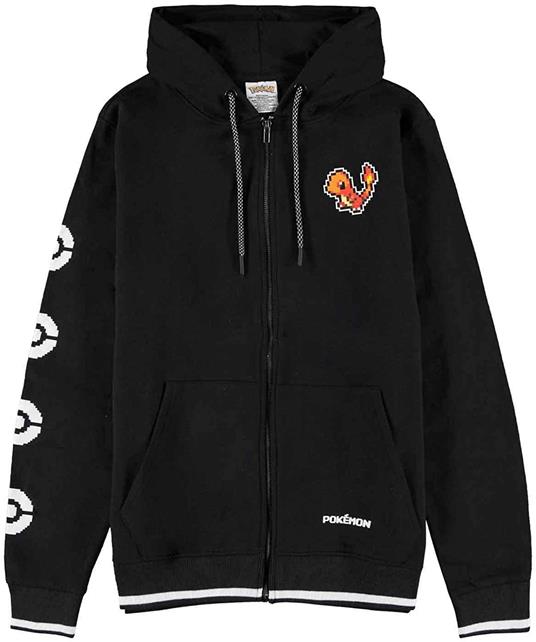 Felpa Con Cappuccio Unisex Tg. M. Pokemon: Charmander Zipper Black - 4