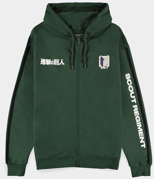 Attack On Titan: Men'S Zipper Hoodie Green (Felpa Con Cappuccio Unisex Tg. S)