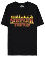 T-Shirt Unisex Tg. M Stranger Things: Fire Logo Black