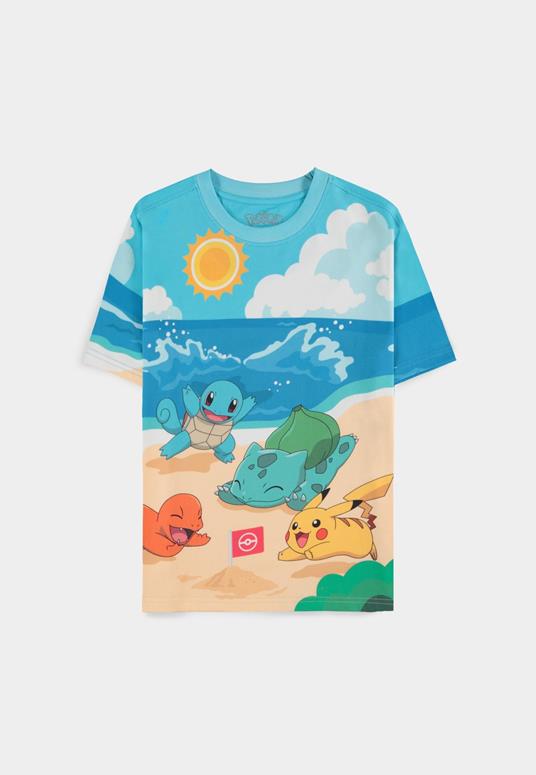 T-Shirt Donna Tg. XS Pokemon: Beach Day Multicolor