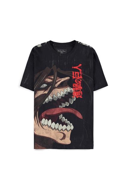 T-Shirt Unisex Tg. XL Attack On Titan: Loose Fit Aop Black