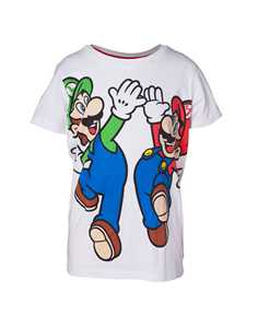 Idee regalo Super Mario T-Shirt Mario&Luigi-146/152 Short Sleeved T-Shirts B White Bioworld