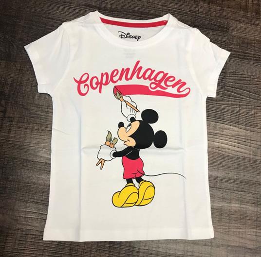 T-Shirt Bambino 86/92) Disney. Mickey Mouse Paints Copenhagen White. Taglia