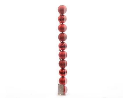 10 Palline Di Natale 6Cm Color Rosso Addobbi Decoro Albero