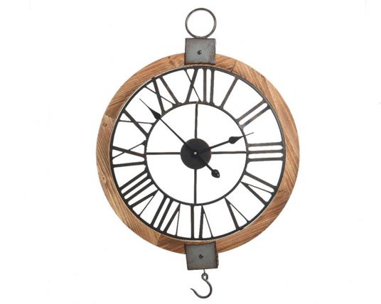 Orologio Marrone Da Parete 3,5x60x78cm Da Muro Appendibile Design