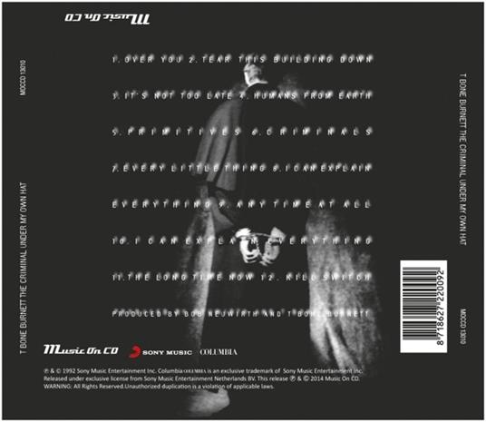 Criminal Under My Hat - CD Audio di T-Bone Burnett - 2
