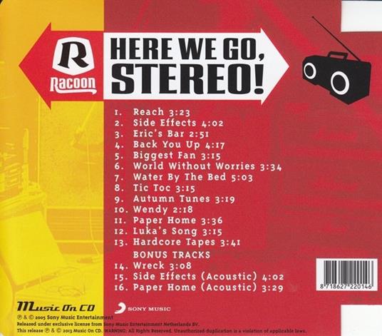 Here We Go Stereo - CD Audio di Racoon - 2