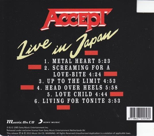 Live in Japan - CD Audio di Accept - 2
