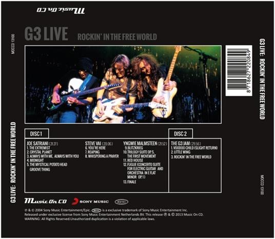 G3 Live. Rockin' in the Free World - CD Audio di Joe Satriani,Steve Vai,Yngwie Malmsteen - 2